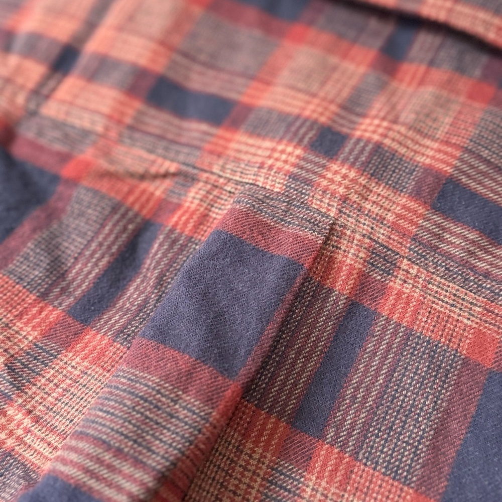 MARINE LAYER Tahoe Flannel Shirt "Navy/Warm Plaid" #11 - Picture 6 of 10